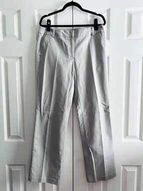 CHARTER CLUB CLASSIC FIT COTTON STRETCH STRAIGHT LEG PANTS CAREER  Gray 12
